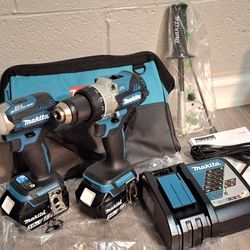 Makita Impact & Hammer Drill Combo 5Ah Batteries New
