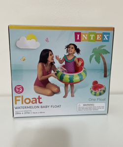 Intex Watermelon Baby Float Pool Toy, Size of Product: 29in x 27in, for Age Group 1 to 2 Years, Red, Green, White Color. For Boys or Girls