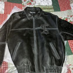 Supreme Gem Studded Leather Jacket 