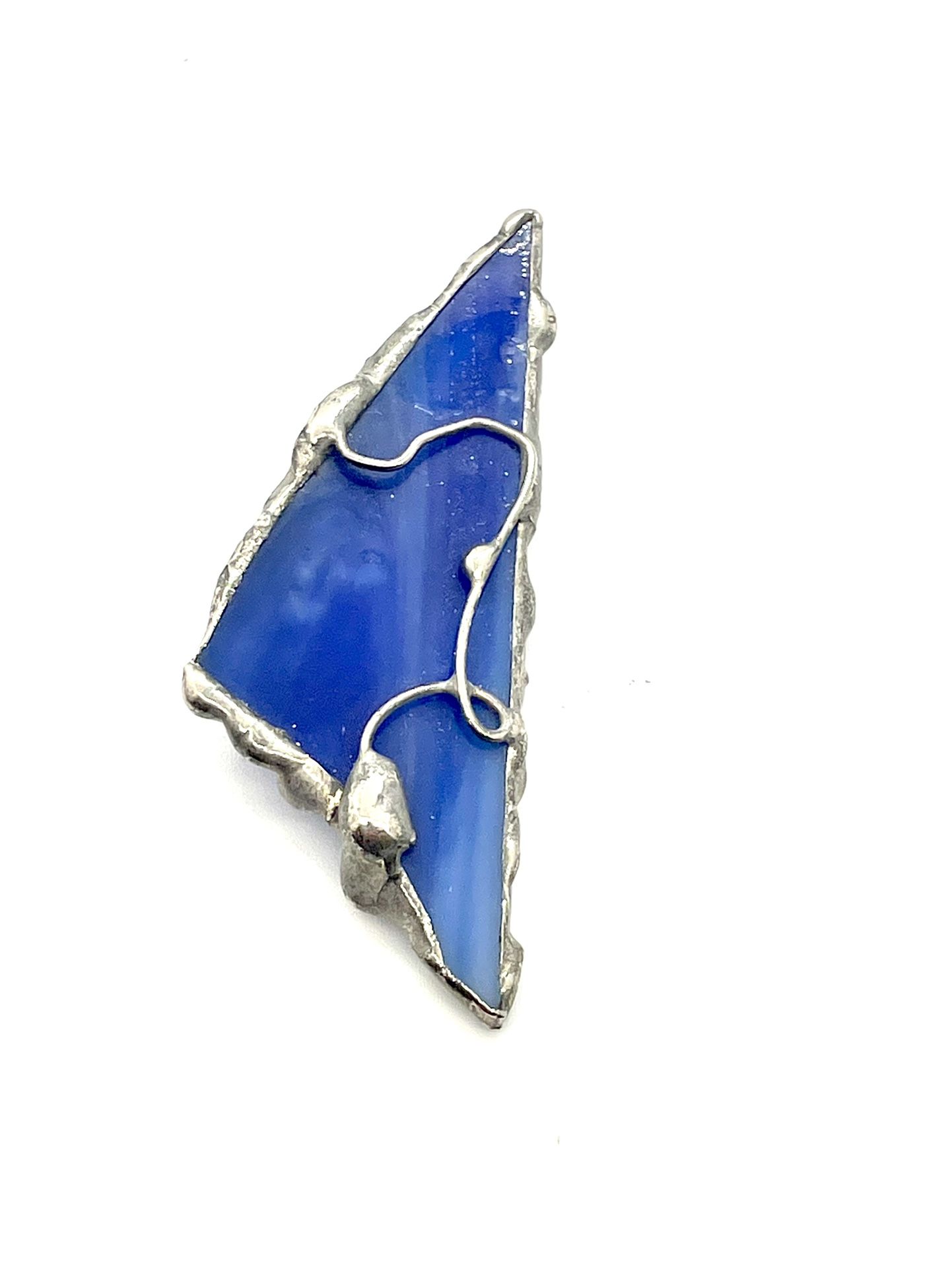 Vintage Blue Glass Brooch