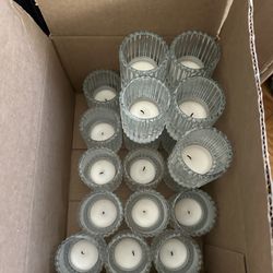 20 Glass Candle Holders for votive Candles 