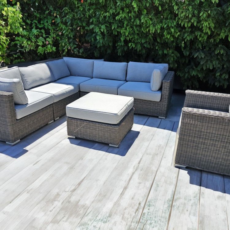 New Outdoor Sunbrella Patio 7pc Sale Wicker Furniture Set