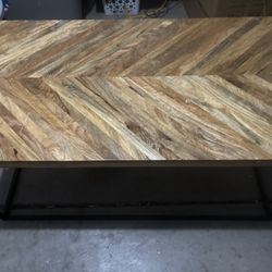 Wood And Metal Coffee Table