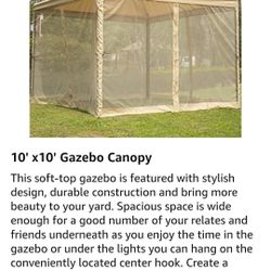 New Still In Box. Sunnyglade 10' x10' Gazebo Canopy Soft Top Outdoor Patio Gazebo Tent Garden Canopy for Your Yard, Patio, Garden, Outdoor or Party
