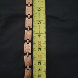 Solid COPPER bracelet. Good weight. Sun Face on each link.