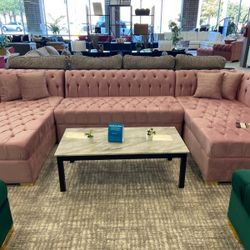 Double Chaise Oversize Sectional Atlas Pink🌺🌺 No Needed Credit Check Next Day Delivery 🚛
$2,349