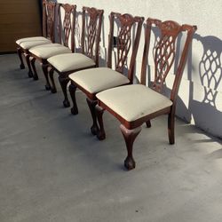 Chairs Wood Fabric 