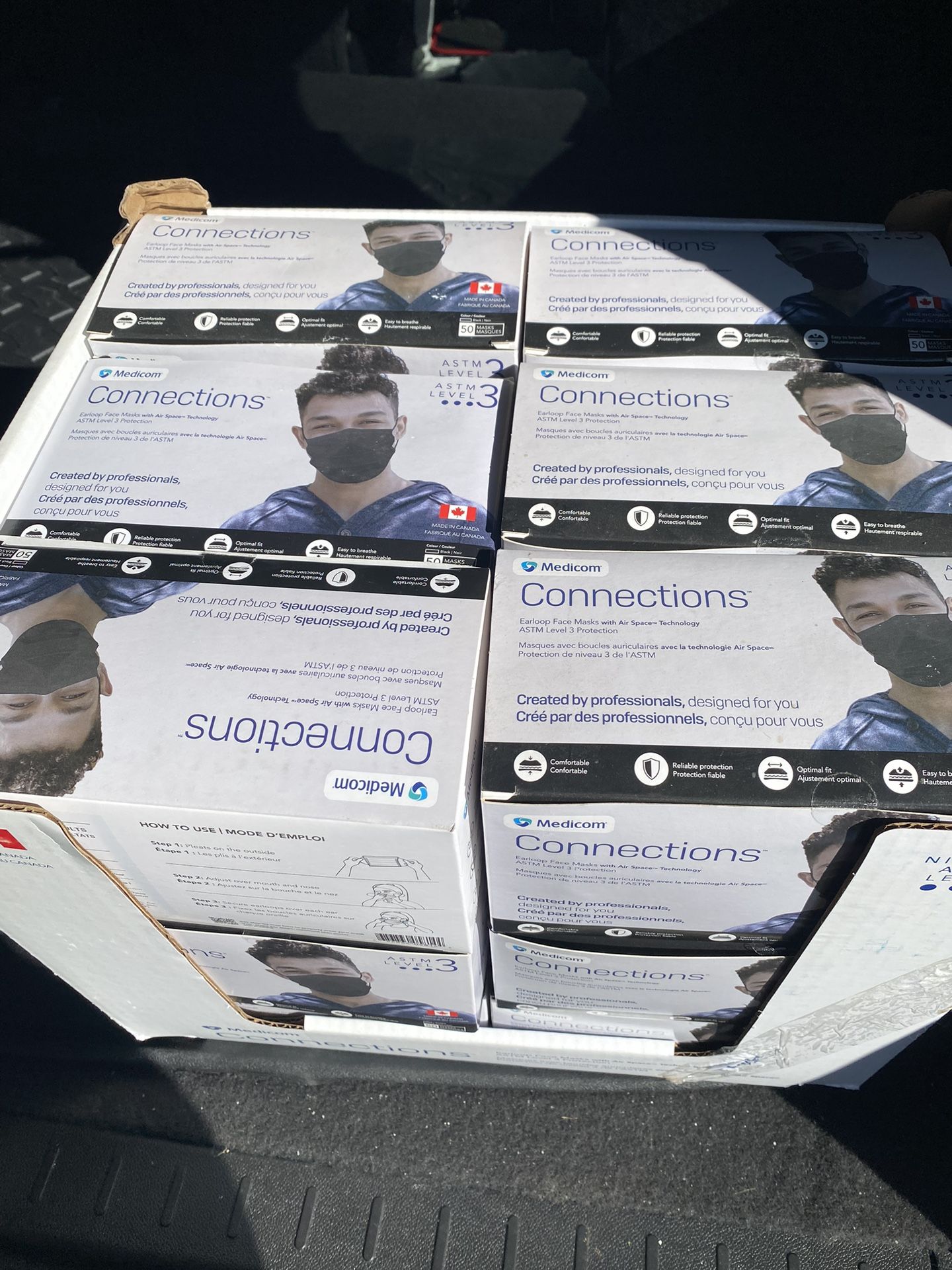 Face Masks Medicom ASTM Level 3 Color Black 50 Per Box