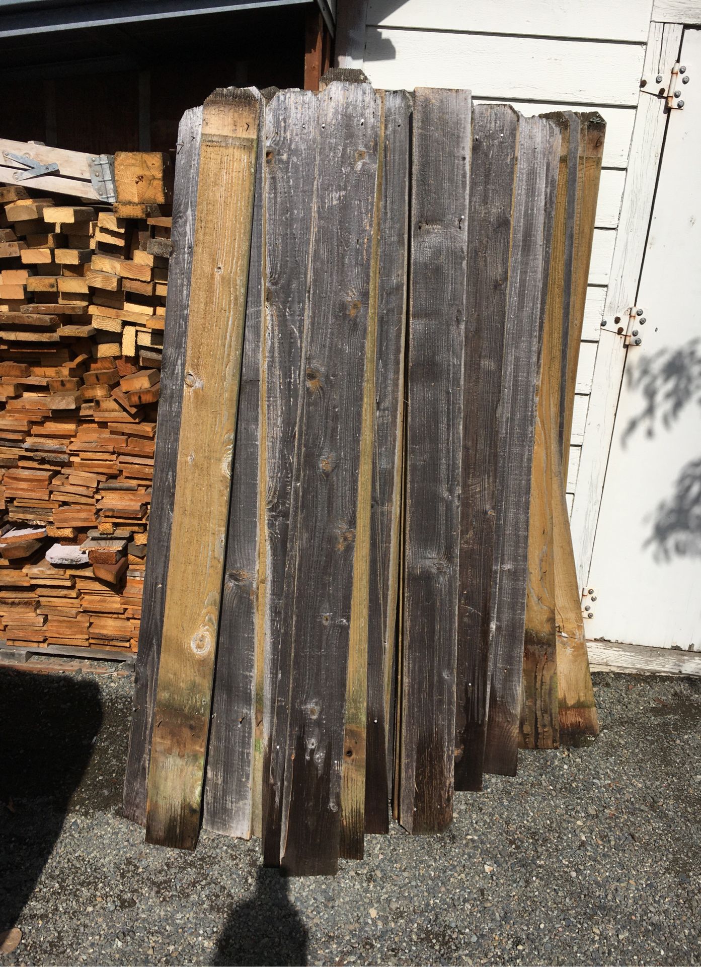 Used fir 1 x 6 fir fence boards.