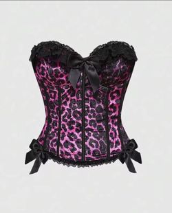 Y2K Style Leopard Print Corset Style Top