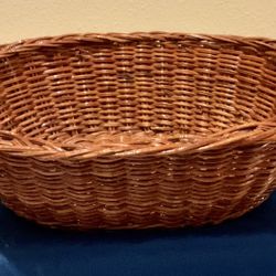 Oval Wicker Basket Dark Brown