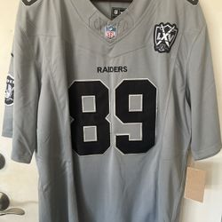 Brock Bowers #89 Las Vegas Raiders New Silver/black Jersey Size Extra Large
