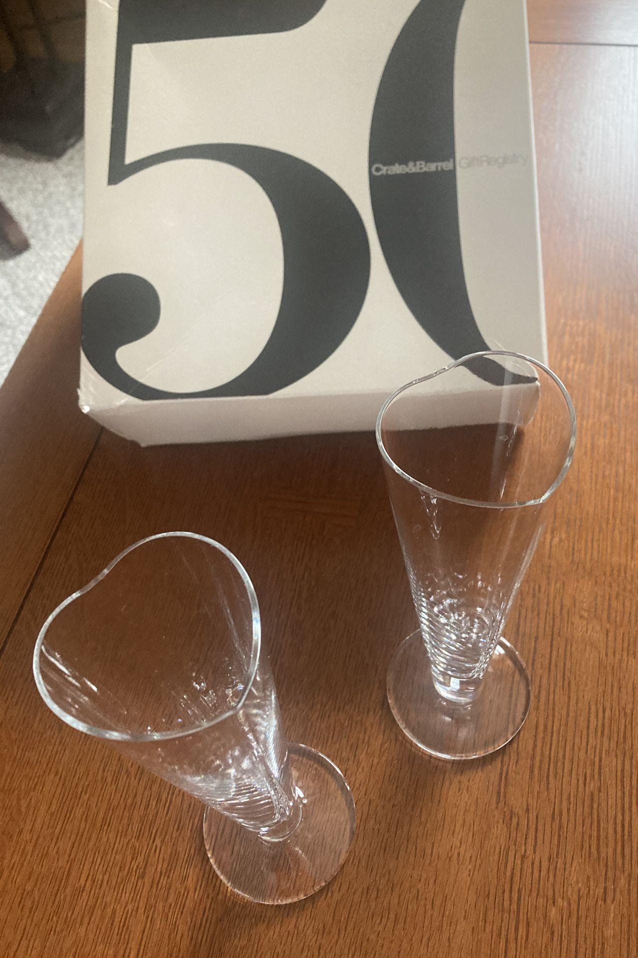 Vintage Crate & Barrel Gift Registry Champagne Flute Set