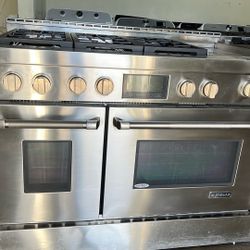 JENN AIR 48”WIDE GAS RANGE STOVE IN STAINLESS STEEL 