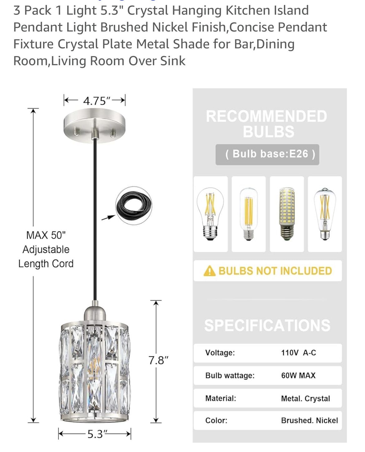 3 Pendant Light