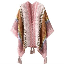 Ladies' Knitted & Tassel Cardigan - Ethnic Holiday