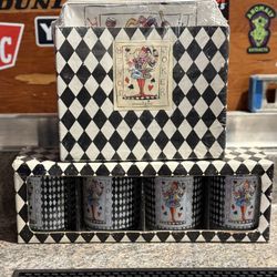 Vintage Poker Set Cups And Plate Plates