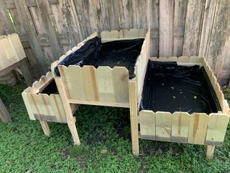 Wood pot planting 3 levels new work