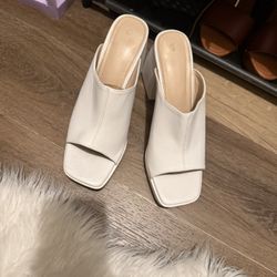 White Chunky Heels