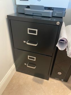 2–Drawer Vertical Legal-Sized Filing Cabinets in Black -$50 each