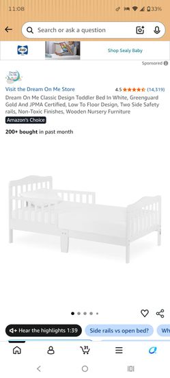 Baby bed dream  of me for toddlers  white  includes mattress