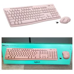 Logitech MK270 Wireless Keyboard and Mouse Combo, Rose