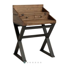 Secretary Desk-Distressed Antique Cognac and Black IWood