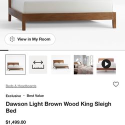 Dawson clove king sleigh bed frame