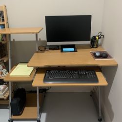 Office Desk With Pull Out Tray & Printer Setup Options