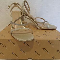 Women's Gold Shimmer Strappy Shoes