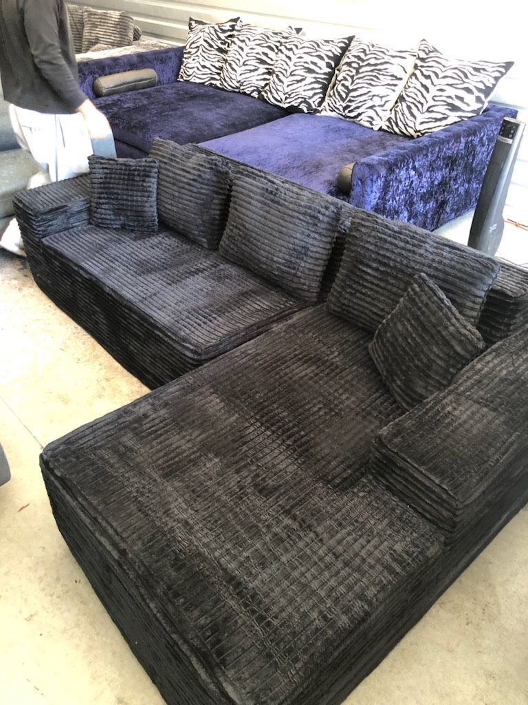 Brand New Black Boneless Sectional Sofa/ Couch (We Deliver)