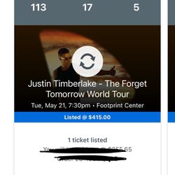 Justin Timberlake * 2 Tickets * Lower Level * PHX