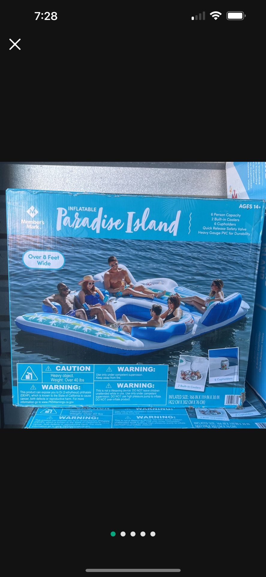 Paradise Island Inflatable Float | Member's Mark | Brand New | Six People BRAND NEW