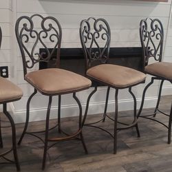 4  Iron Counter Height Stools
