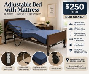 Adjustable Bed with Mattress – like new(Excellent Condition) – $250 OBO