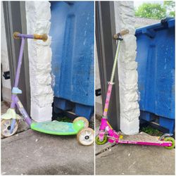 Huffy 'Tinkerbell' 3-Wheel Scooter & 'Hello Kitty' Folding Scooter