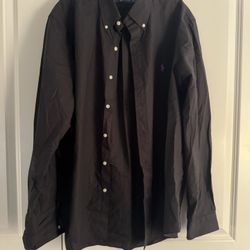 Men’s Ralph Lauren Black Button Down Shirt size large