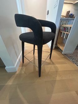 Lisette Charcoal Performance Fabric Counter Stool