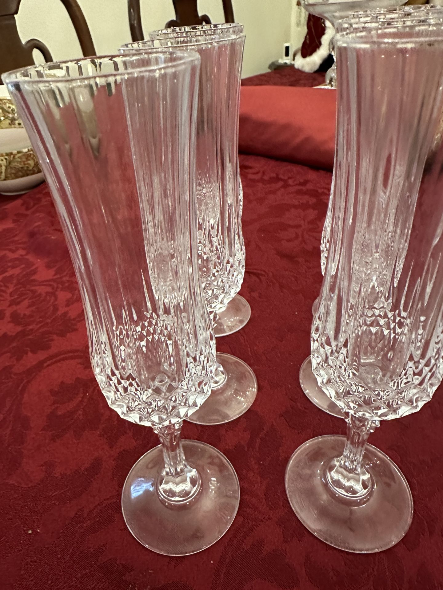 Crystal champagne flutes set of 6