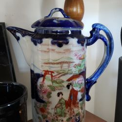 Asian Porcelain Tea Kettle 
