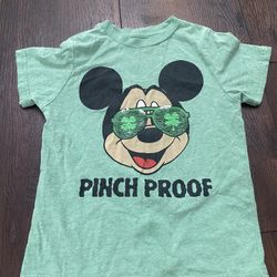 Boys Green Pinch Proof Disney Mickey Mouse Shirt Size 6 #5