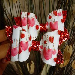 Valentine's little Girls Hair Bows