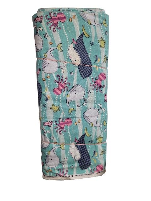 JoAnn Fabric Bolt Juvenile Whales Turtles Crab Sea Life