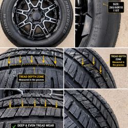 Set of 4 — 18" Level 8 Slingshot Rims + Provider Entrada Tires (265/60R18)