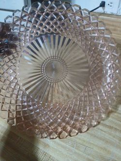 Pink impression glass plate