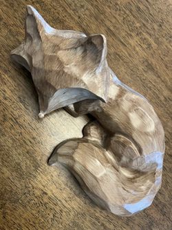 Chiseled Sleeping Fox (Fall Decor)