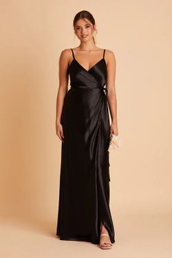 NWT Satin Black Wrap Dress