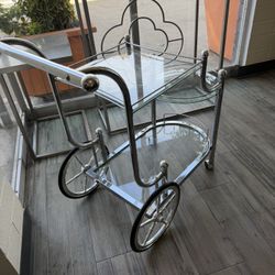 Antique Silver Bar Cart