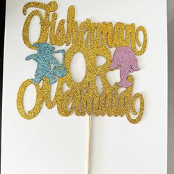 Fisherman or Mermaid Glitter Cake Topper