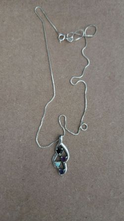 Sterling Silver Birthstone Necklace